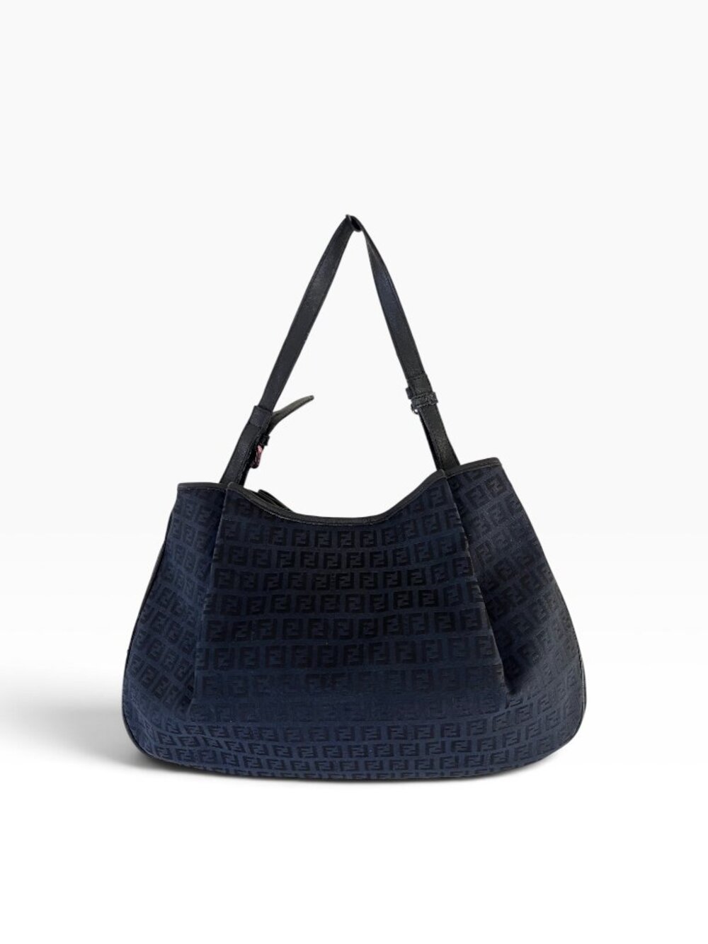 Vintage Fendi Zucchino FF Monogram Black Shoulder Bag – Pink Hardware
